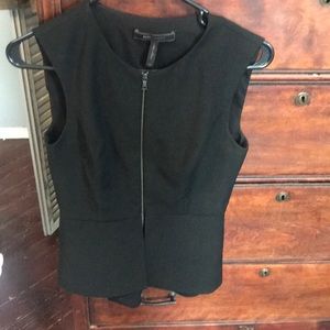 Black womens vest with zipper